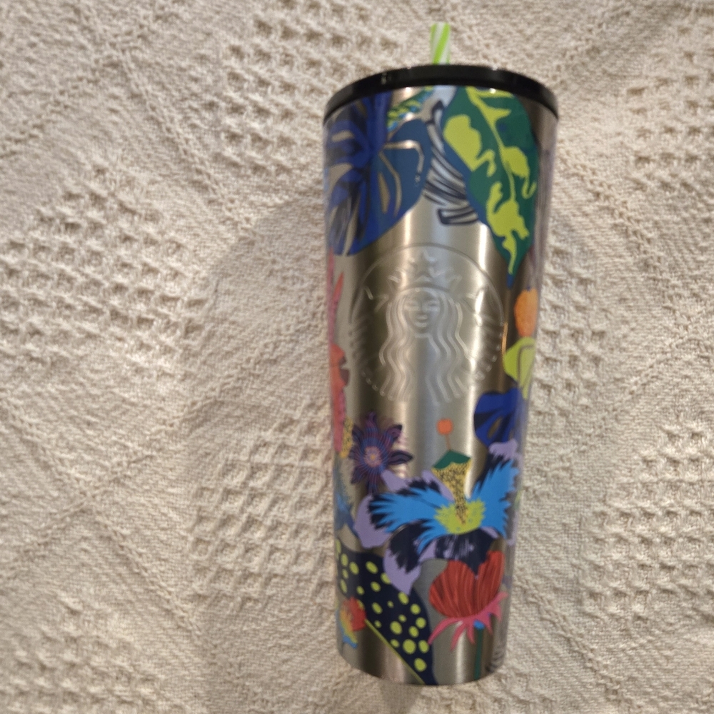 Starbucks 24 oz Summer 2023 Immersive Florals Stainless Steel Tumbler, HTF
